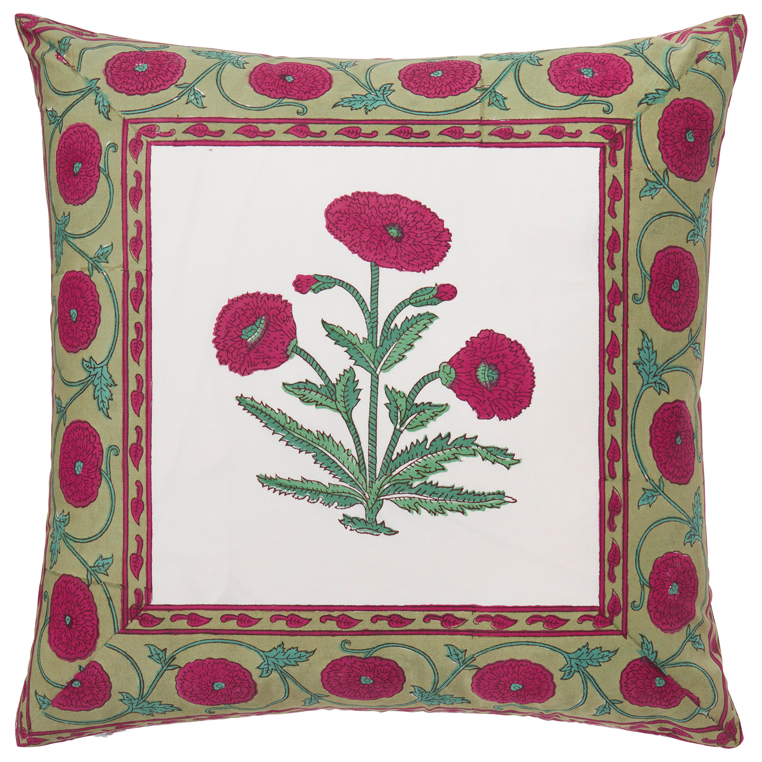 Poppy-Gina Reversible Pillow Cover - Magenta